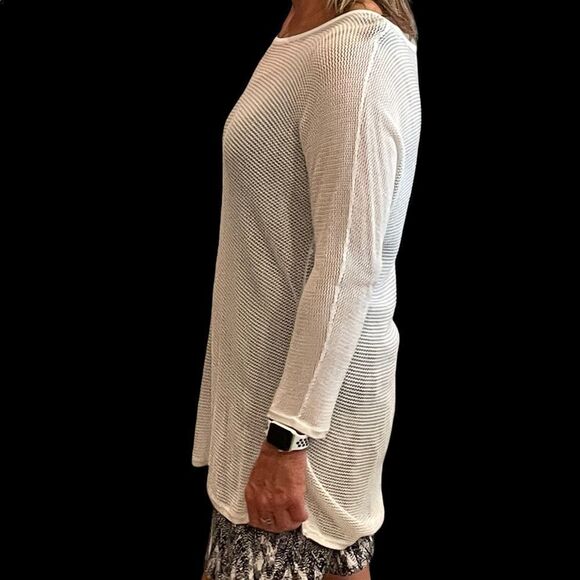 Open Weave Long White Top by Chicos - Picture 5 of 5